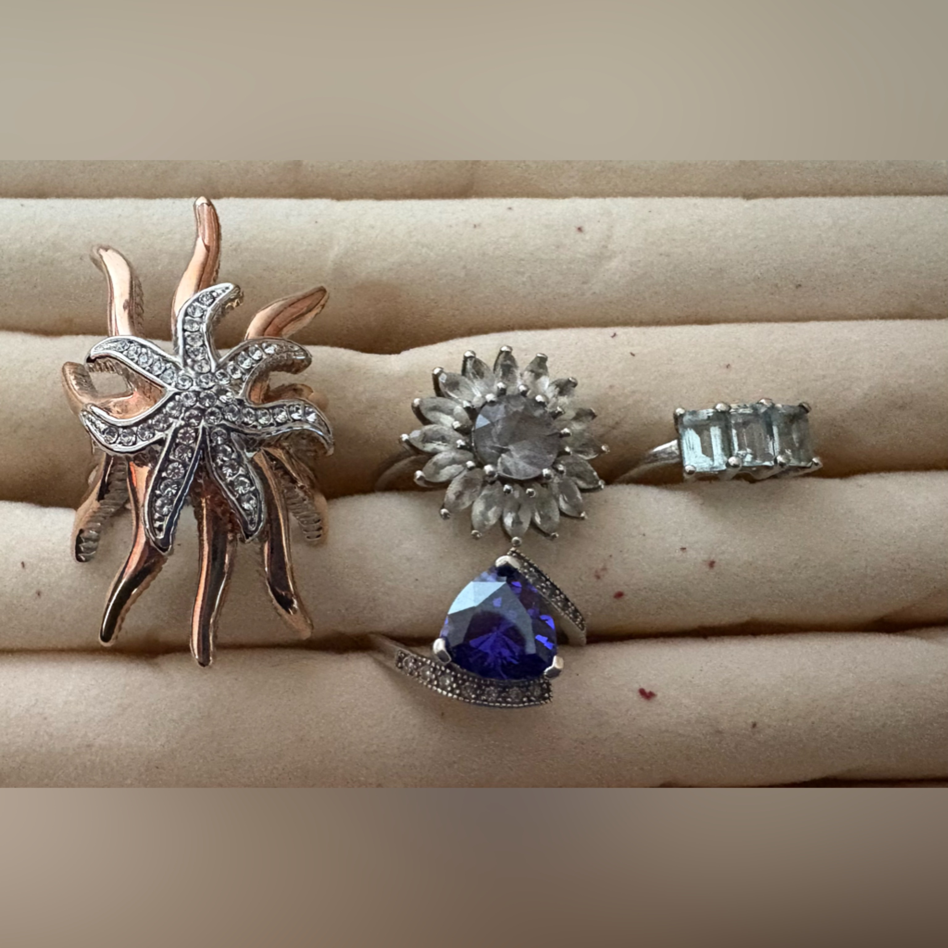 Ring Lot Genuine Gemstones